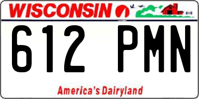 WI license plate 612PMN