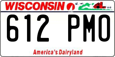 WI license plate 612PMO