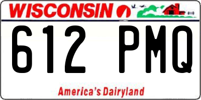 WI license plate 612PMQ