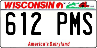 WI license plate 612PMS