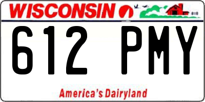 WI license plate 612PMY