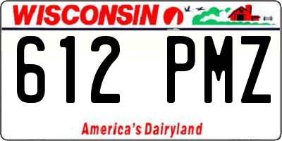 WI license plate 612PMZ