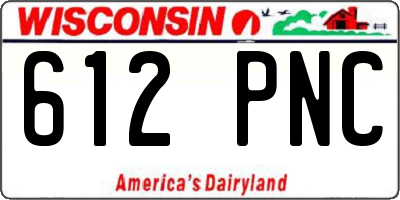 WI license plate 612PNC