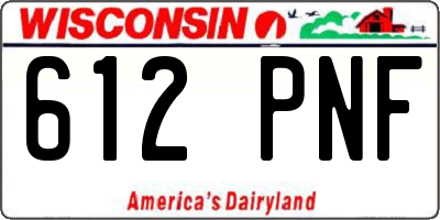 WI license plate 612PNF