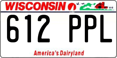 WI license plate 612PPL