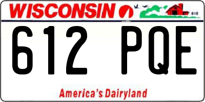 WI license plate 612PQE