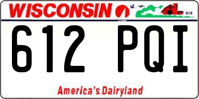 WI license plate 612PQI