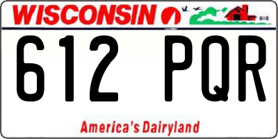 WI license plate 612PQR