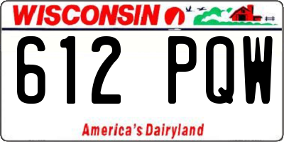 WI license plate 612PQW