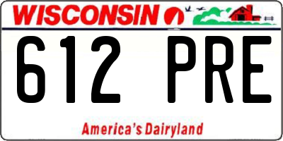 WI license plate 612PRE