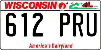WI license plate 612PRU