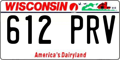 WI license plate 612PRV