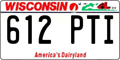 WI license plate 612PTI