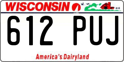 WI license plate 612PUJ