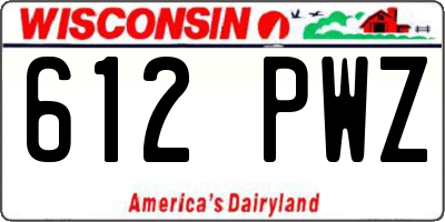 WI license plate 612PWZ