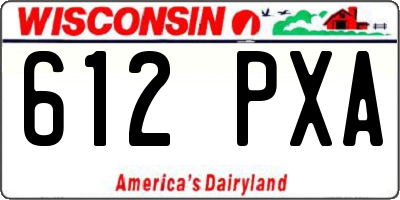 WI license plate 612PXA