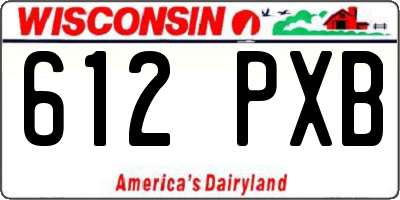 WI license plate 612PXB