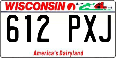 WI license plate 612PXJ
