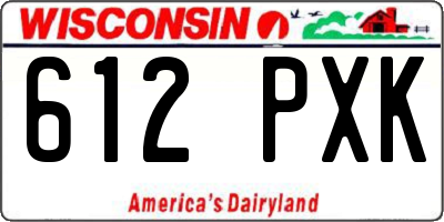 WI license plate 612PXK