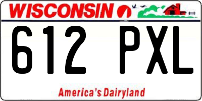 WI license plate 612PXL