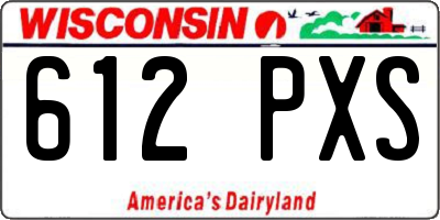 WI license plate 612PXS