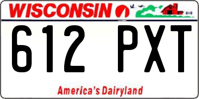 WI license plate 612PXT