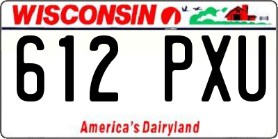 WI license plate 612PXU