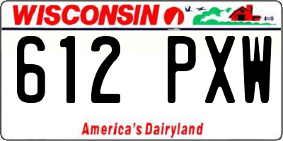 WI license plate 612PXW
