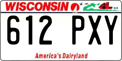 WI license plate 612PXY