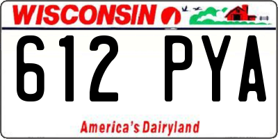 WI license plate 612PYA