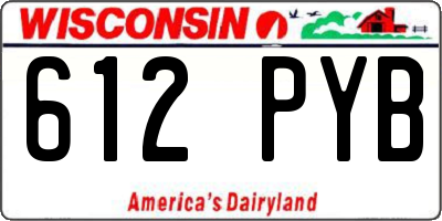 WI license plate 612PYB
