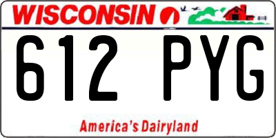 WI license plate 612PYG