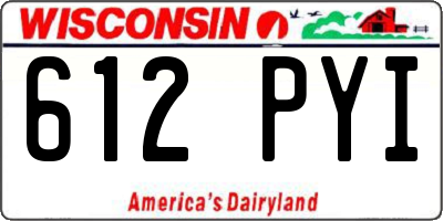 WI license plate 612PYI