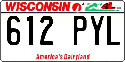 WI license plate 612PYL