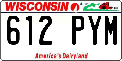 WI license plate 612PYM