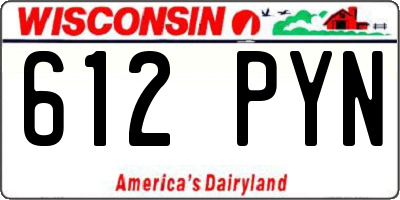 WI license plate 612PYN