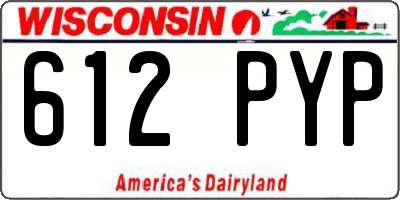 WI license plate 612PYP