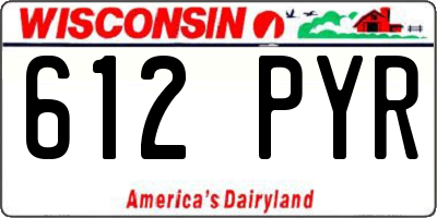 WI license plate 612PYR