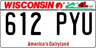 WI license plate 612PYU
