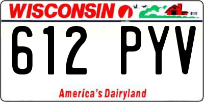WI license plate 612PYV