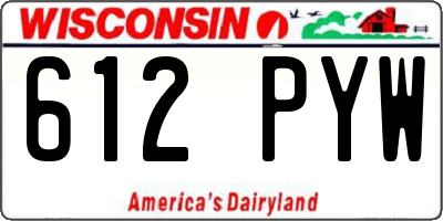 WI license plate 612PYW