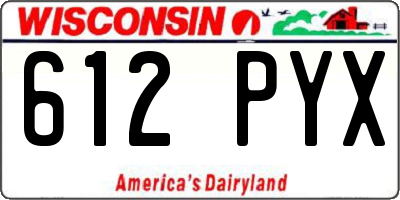 WI license plate 612PYX