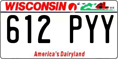 WI license plate 612PYY