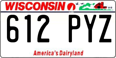 WI license plate 612PYZ