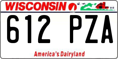 WI license plate 612PZA
