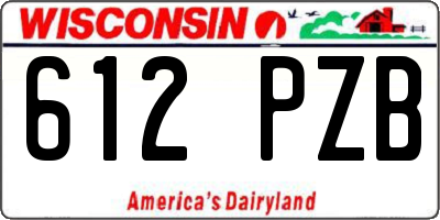 WI license plate 612PZB