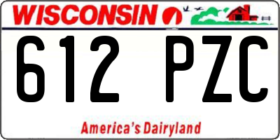 WI license plate 612PZC