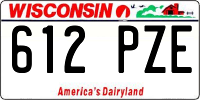 WI license plate 612PZE