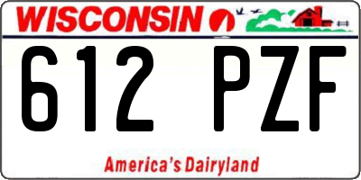 WI license plate 612PZF