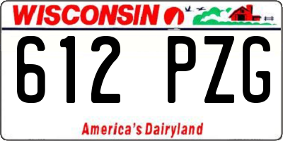 WI license plate 612PZG